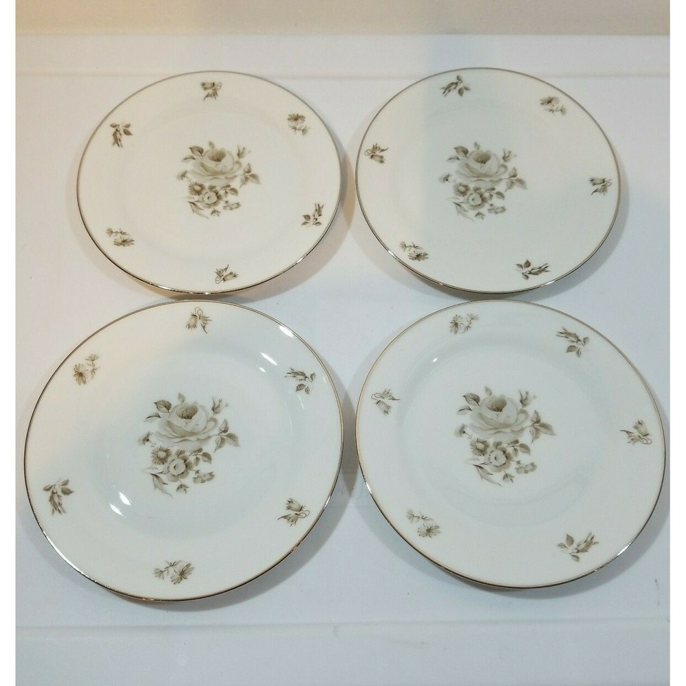 Bavaria Tirschenreuth Germany Pasco Newport 4011 Bread Dessert Plates Brown Rose
